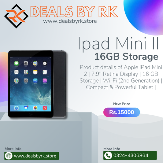 Apple iPad Mini 2 | 7.9" Retina Display | 16GB Storage |