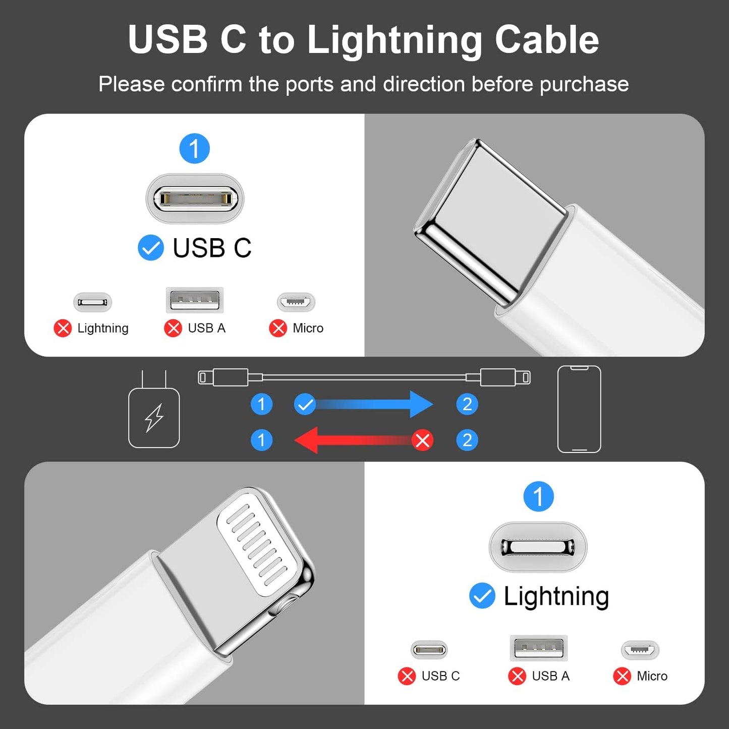 Original Apple USB C to Lightning Cable for iPhone - Deals By RK