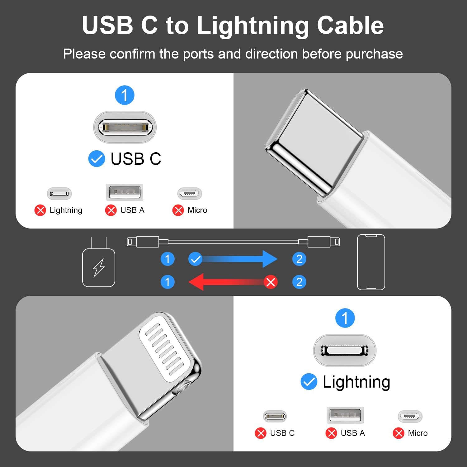 Original Apple USB C to Lightning Cable for iPhone - Deals By RK
