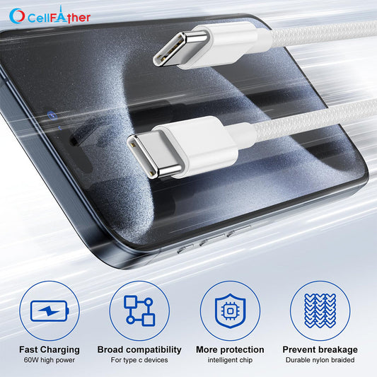 Pack of 2 Type C to C Fast Charging Cable